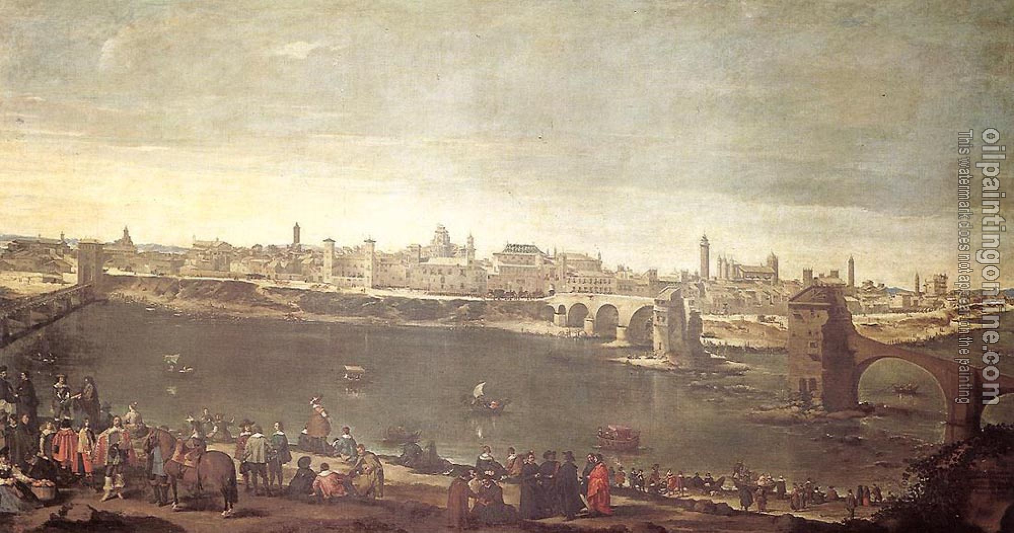 Juan Bautista Martinez del Mazo - View Of Zaragoza